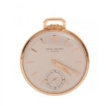 PATEK PHILIPPE pocket watch for men. Model 600 year 1945 made in 18 kt pink gold. Satin round case