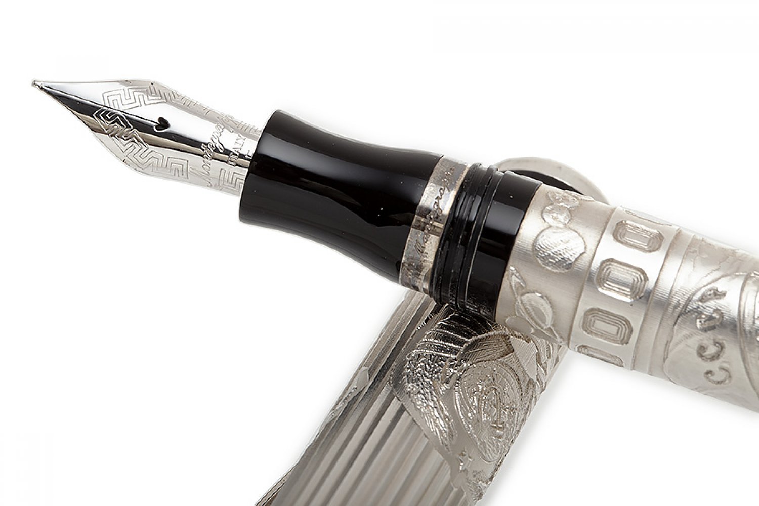 FOUNTAIN PEN MONTEGRAPPA COSMOPOLITAN "RUSSIA 1ST SPACE. ED. LIMITED".Embossed silver barrel.Limited - Bild 3 aus 3