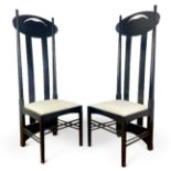 CHARLES RENNIE MACKINTOSH (Glasgow, 1868-London, 1928) for ALIVAR.Pair of "Argyle" chairs, late