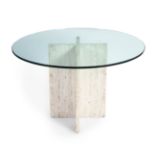 Cesc Senar, for Betera.Table. Totem model.Marble and glass.Measurements: 75 x 110 x 110 cm.Since