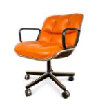 CHARLES POLLOCK (Denver, 1902-Paris, 1988) for KNOLL.Executive Chair, 1963.Leather, plastic and