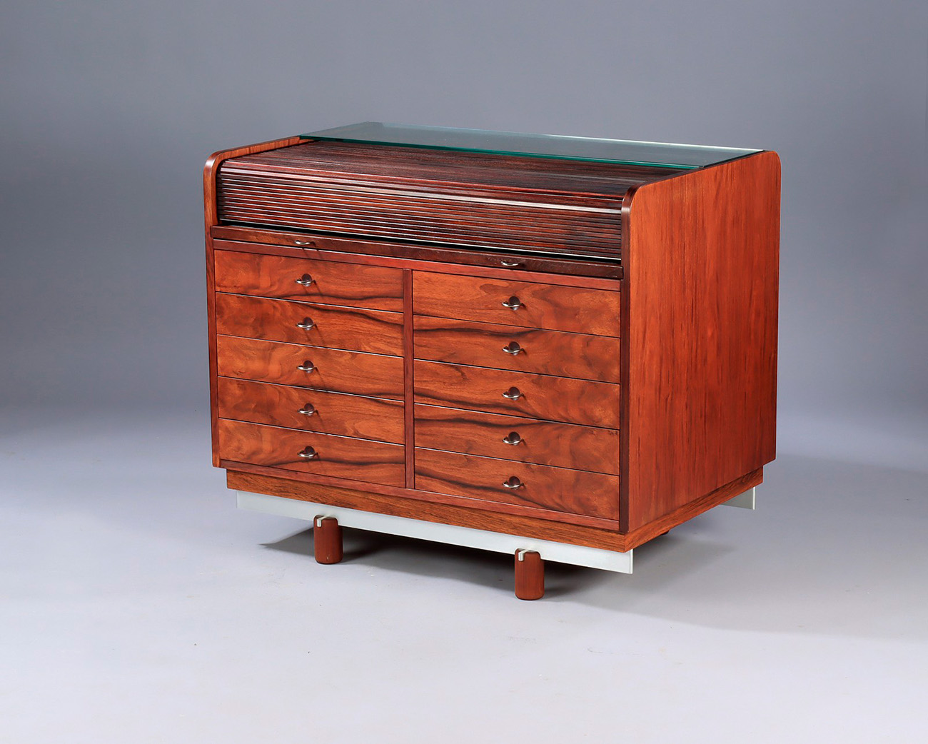 GIANFRANCO FRATTINI (Italy, 1926 - 2004) for BERNINI.Chest of drawers-desk, model 804, design 1958.