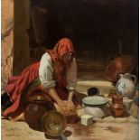 FERNANDO ÁLVAREZ DE SOTOMAYOR (Ferrol, La Coruña, 1875 - Madrid, 1960)."Washerwoman".Oil on canvas.