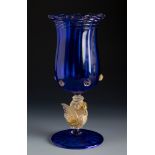 Salviati & Co. Murano, Venice, late 19th century.Cup. Blown glass and fine gold inclusions.Similar