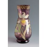 Legras & Cie. Montjoie, Saint Denis Glassworks. France, ca. 1905.Art Nouveau vase.Glass and enamel.