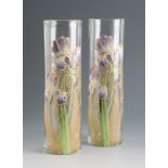 Legras & Cie. Montjoie, Saint Denis Glassworks. France, ca. 1900.Pair of Art Nouveau vases.Glass and