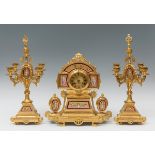 Garrison; France, Napoleon III, c. 1870.Gilt bronze and enamel.With Paris machinery. 8 days.