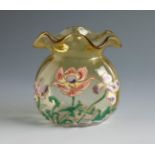Legras & Cie. Montjoie, Saint Denis Glassworks. France, ca. 1895.Art Nouveau vase.Glass and enamel.