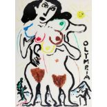 "A. R. PENCK"; RALF WINKLER (Dresden, Germany; 1939- Switzerland, 2017)."Olympia".Mixed media on