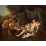 FILIPPO LAURI (Rome, 1623-1694)."Sleeping Venus with Cupid and Satyrs", ca.1643-1690.Oil on