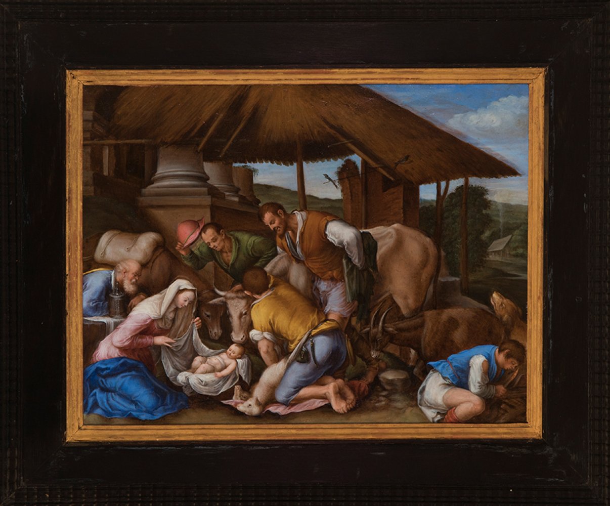 Italian school; first half of the 17th century."Adoration of the Shepherds".Oil on copper.Size: 23,5 - Image 4 of 5