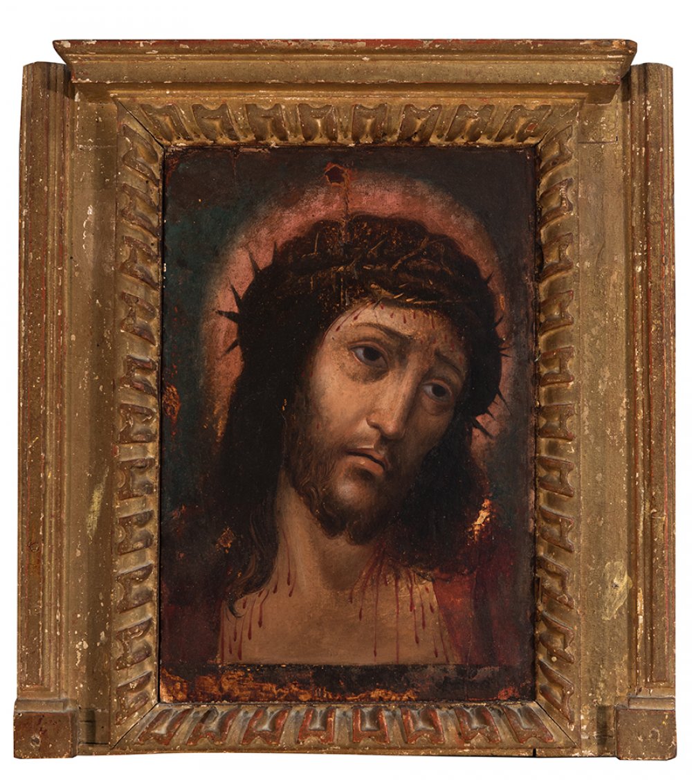 Hispano-Flemish school, 16th century."Christ". After a model by DIRK BOUTS (Haarlem, c. 1410/ - Image 3 of 4