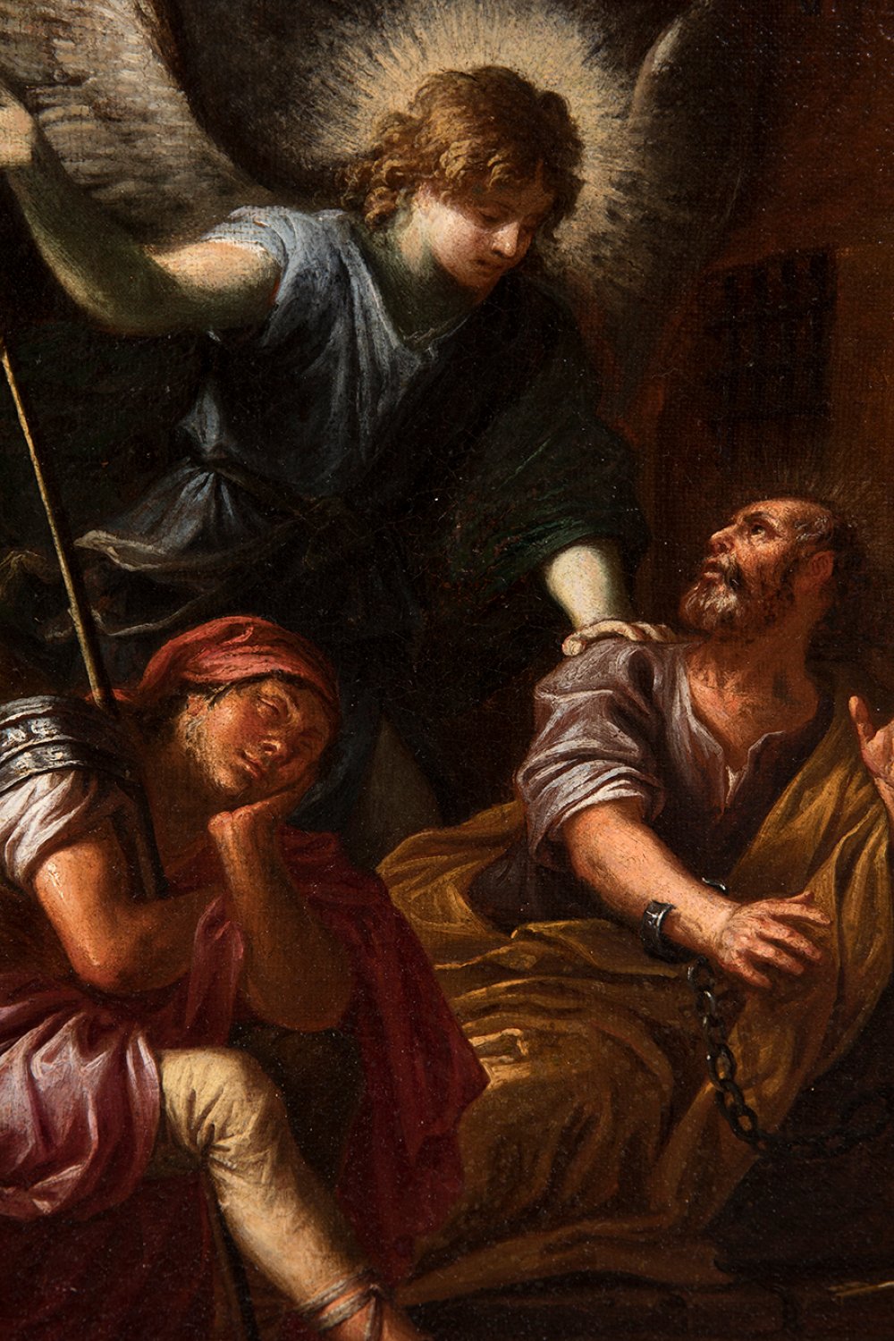 GIOVANNI GHISOLFI (Italy, 1623-1683)."Saint Peter Released from Prison".Oil on canvas.The original - Image 5 of 6