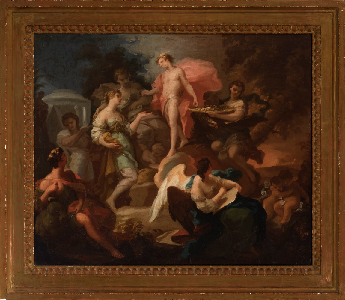 Attributed to CORRADO GIAQUINTO (Italy, 1703 - 1765/66)."Apollo rewarding the arts (Allegory of - Image 5 of 6