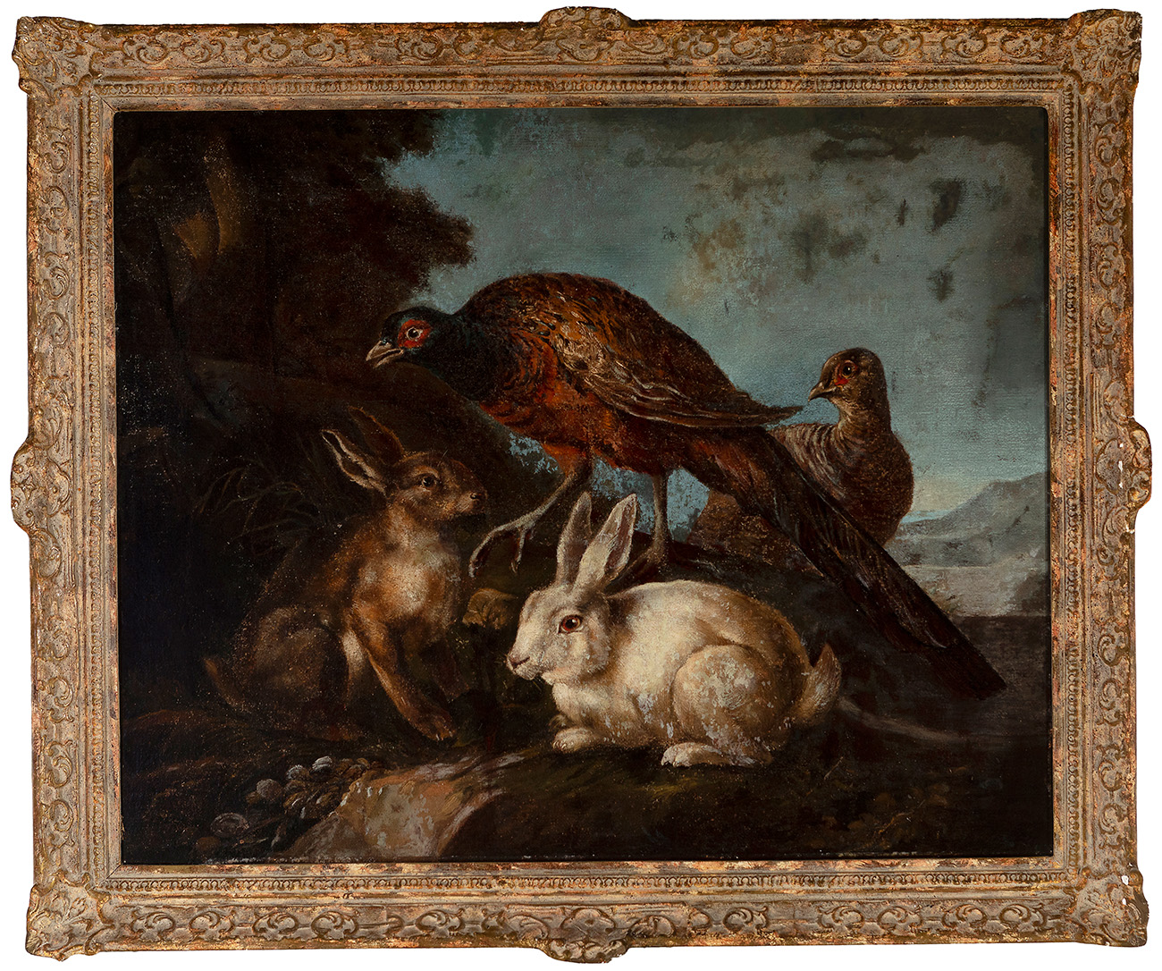 Flemish School of the 18th century."Landscape with animals".Oil on canvas with re-colouring.Some - Image 5 of 5
