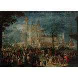 LOUIS DE CAULLERY (Caullery, circa 1580 - Antwerp, 1621)."At the Gates of the Church.Oil on