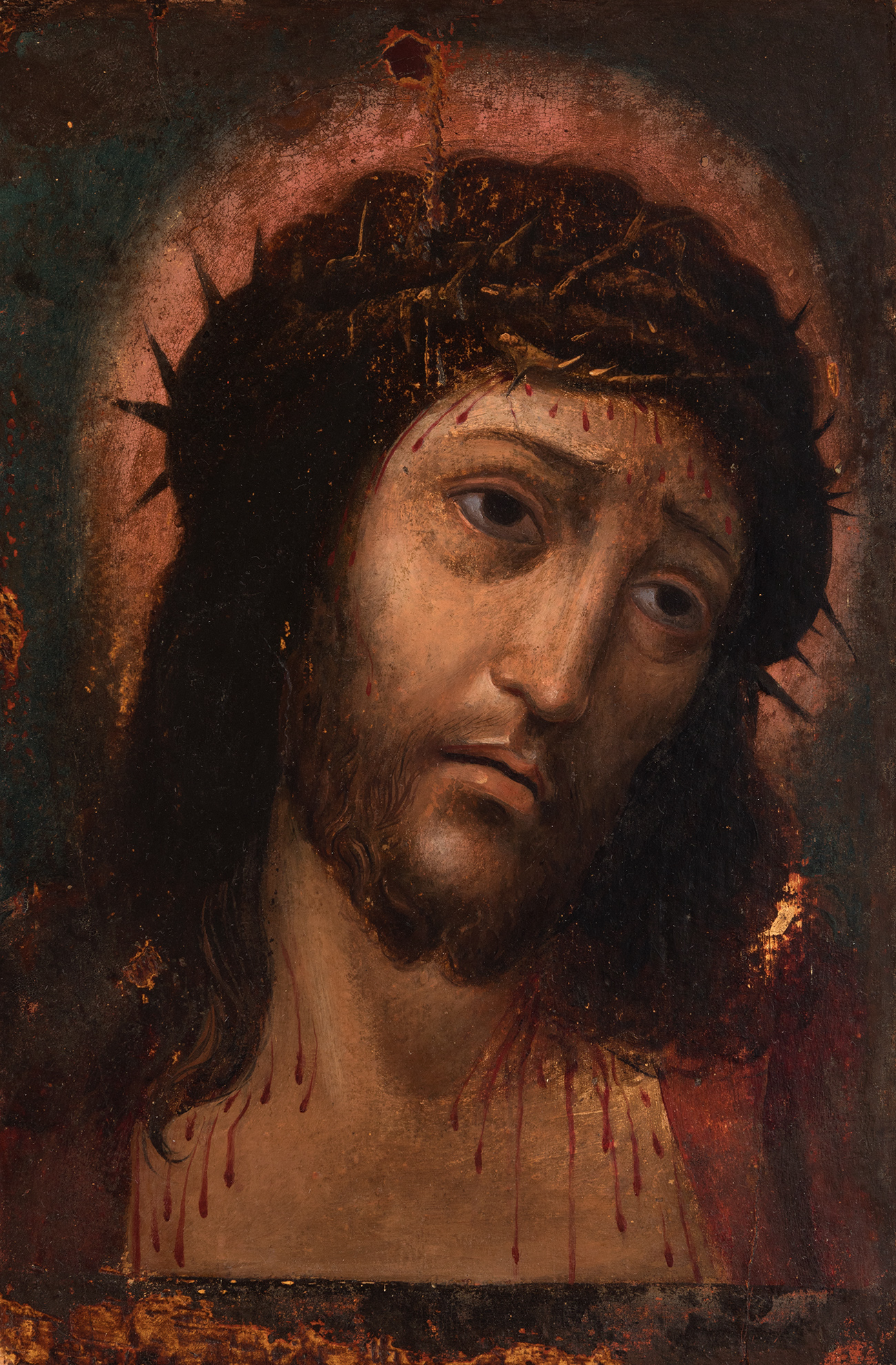 Hispano-Flemish school, 16th century."Christ". After a model by DIRK BOUTS (Haarlem, c. 1410/