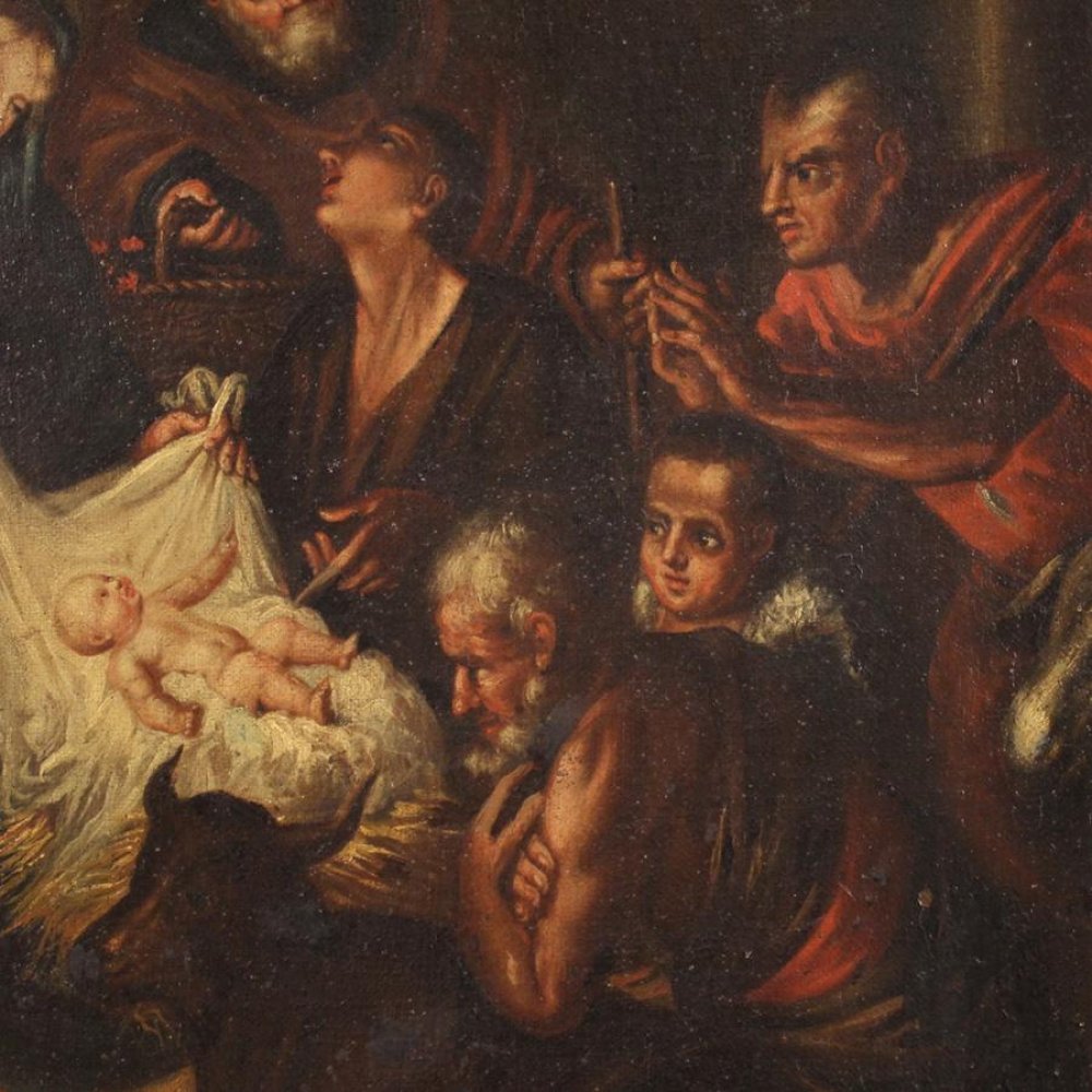 Italian school of the second half of the 17th century."Adoration of the Shepherds, ca. 1680.Oil on - Image 5 of 7