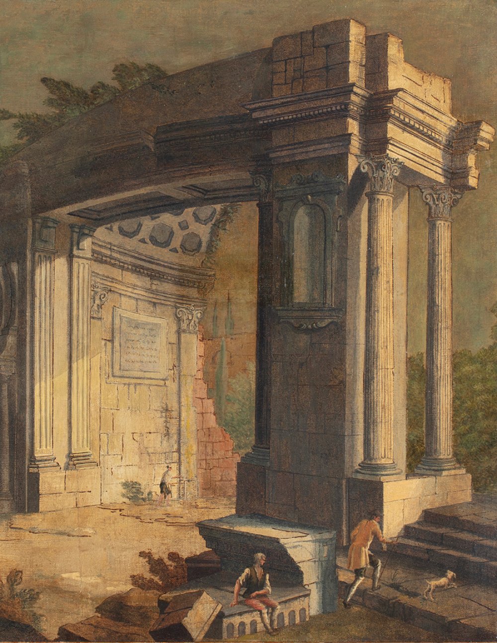 "TONINO"; ANTONIO STOM (Venice, 1688-1734)."Capriccio architettonico".Oil on canvas.The work will be - Image 6 of 6