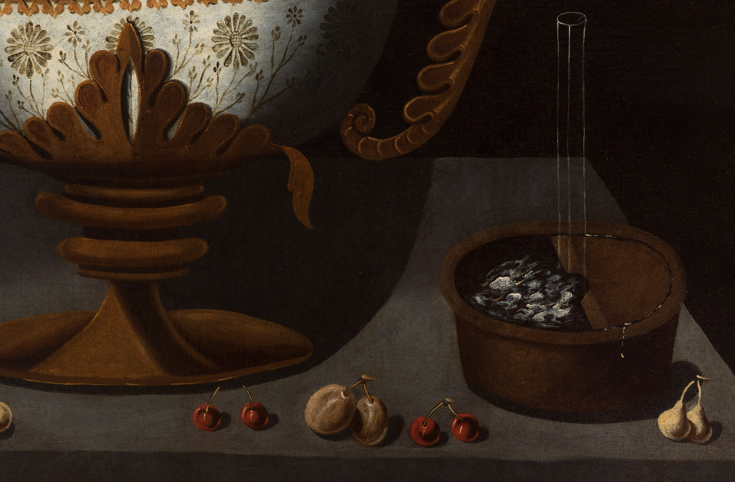 Circle of TOMÁS YEPES (Valencia, ca. 1610-1674)."Still life".Oil on canvas.Preserves original - Image 6 of 6