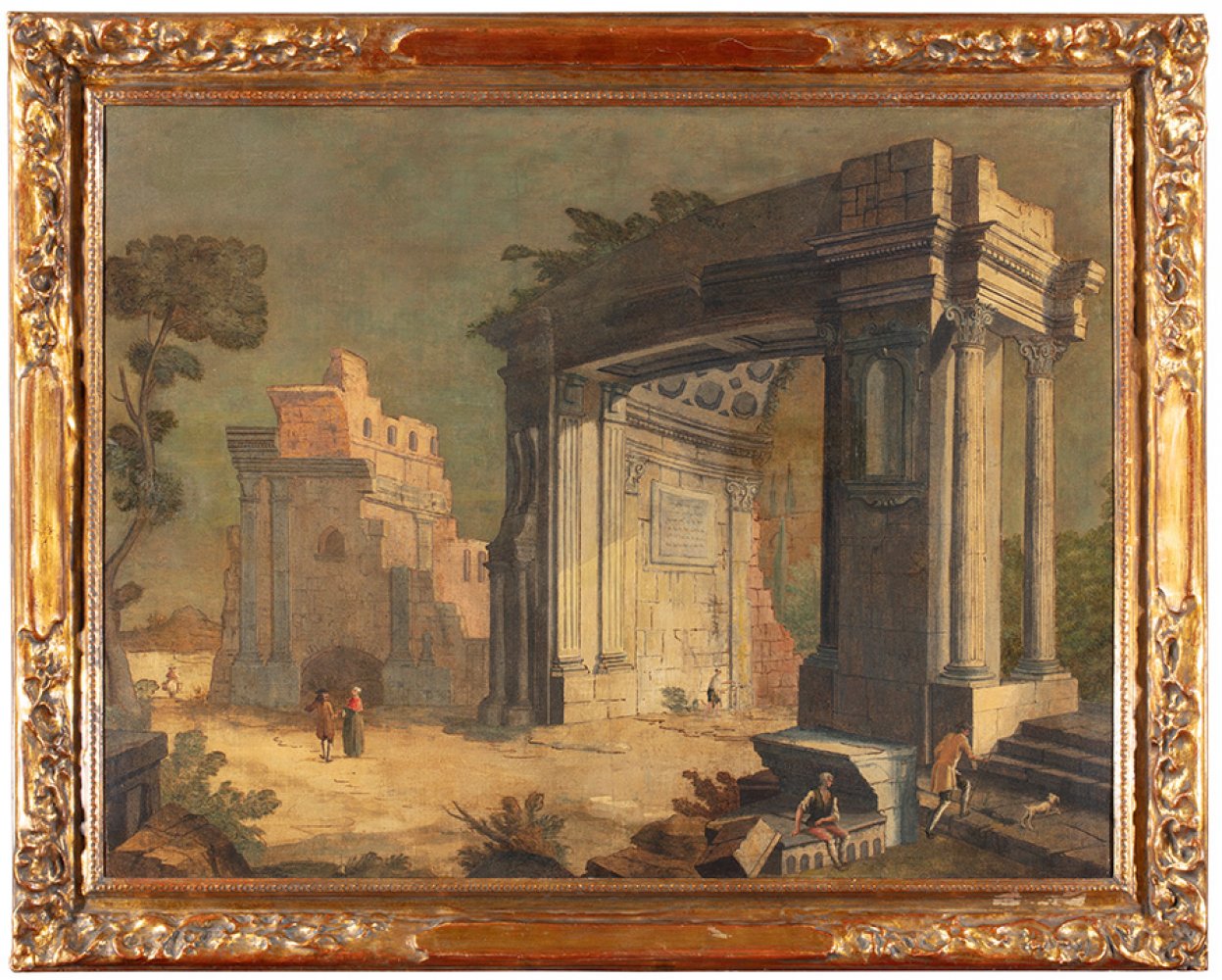 "TONINO"; ANTONIO STOM (Venice, 1688-1734)."Capriccio architettonico".Oil on canvas.The work will be - Image 4 of 6