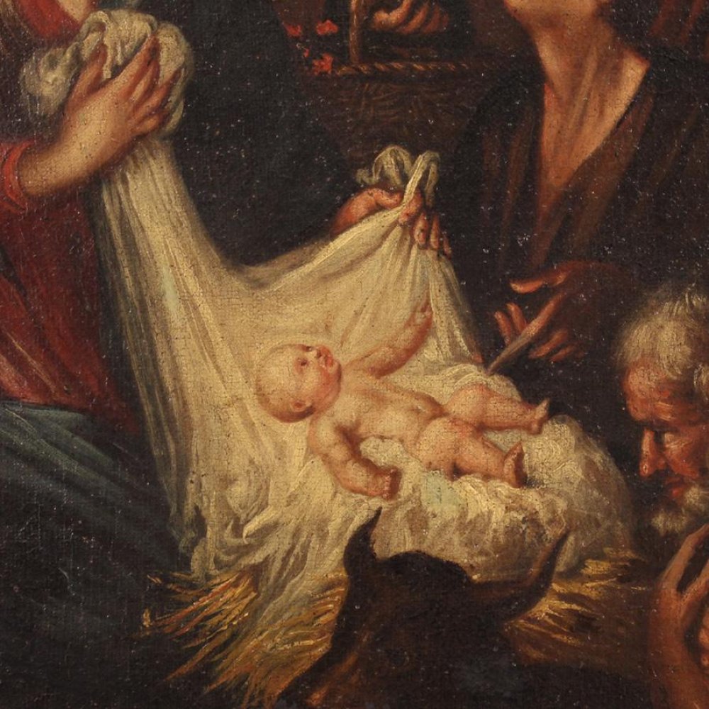 Italian school of the second half of the 17th century."Adoration of the Shepherds, ca. 1680.Oil on - Image 3 of 7