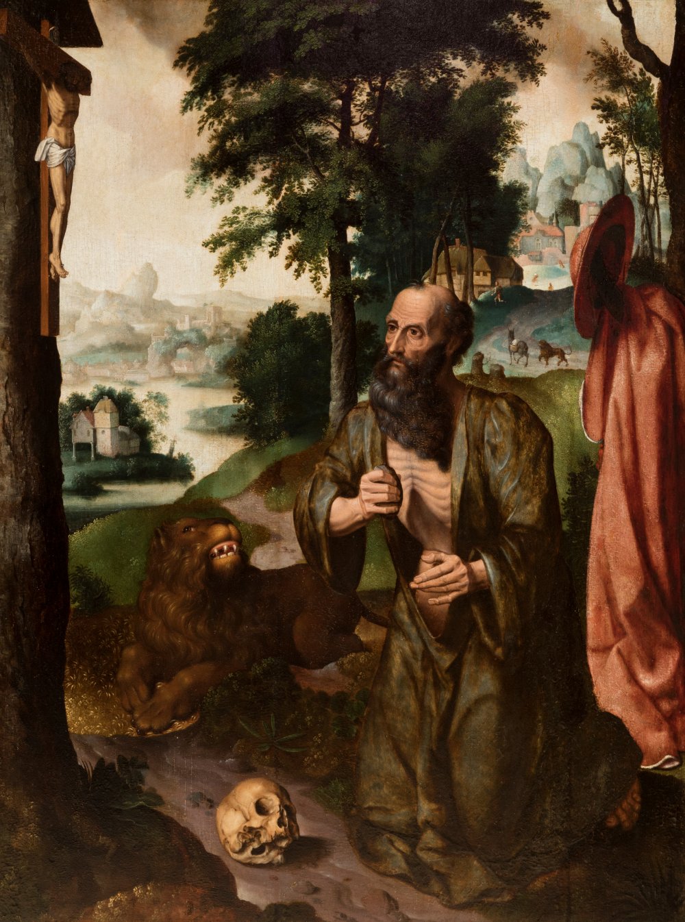 Attributed to DIRK BOUTS (Haarlem, c. 1410/1420 - Leuven, 1475)."Saint Hieronymus Perpetent.Oil on
