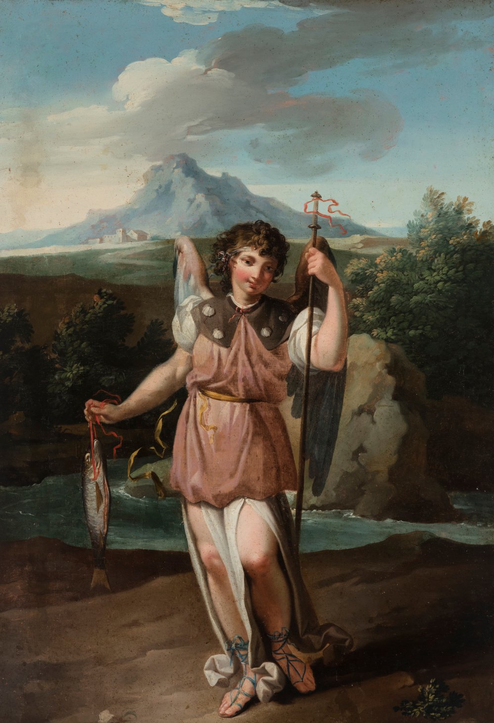 ZACARIAS GONZÁLEZ VELÁZQUEZ (Madrid, 1763 - 1863)"Saint Raphael".Oil on canvas.It presents