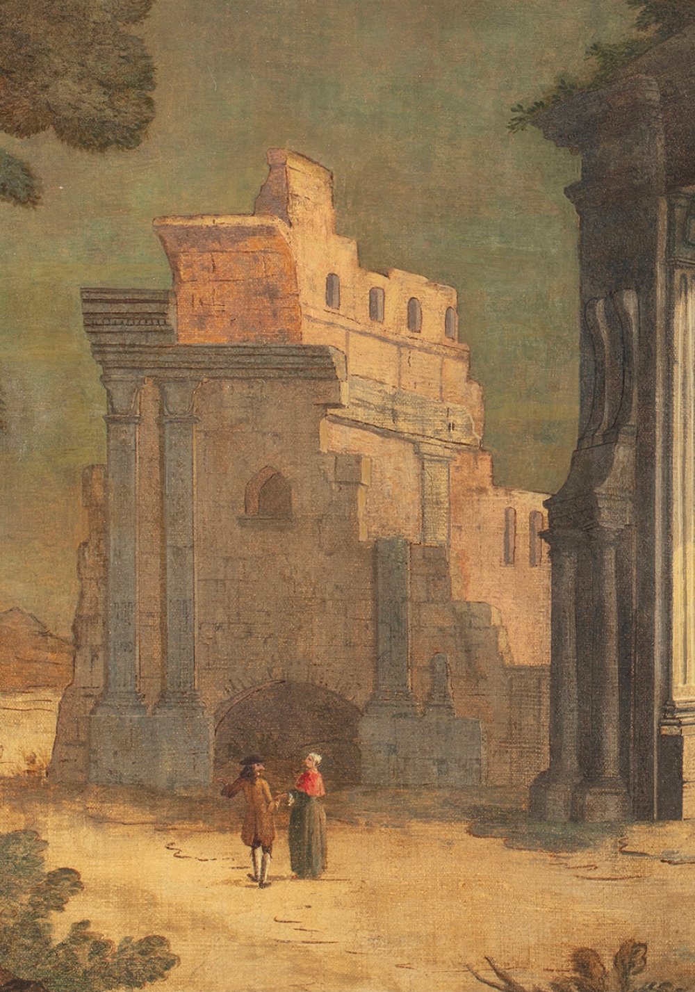 "TONINO"; ANTONIO STOM (Venice, 1688-1734)."Capriccio architettonico".Oil on canvas.The work will be - Image 3 of 6