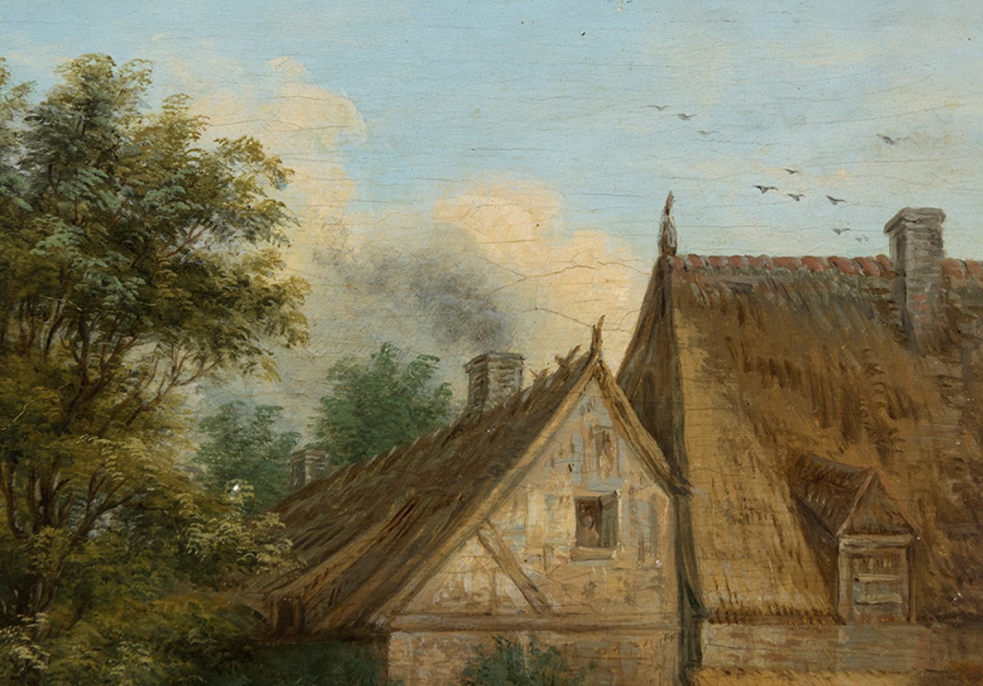 Dutch school; early 18th century."Landscape with Figures.Oil on panel.Measurements: 18,5 x 24,5 cm. - Image 4 of 5