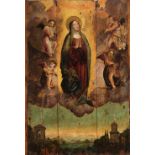Spanish school of the 16th century."Assumption of the Virgin Mary".Oil on panel.It presents