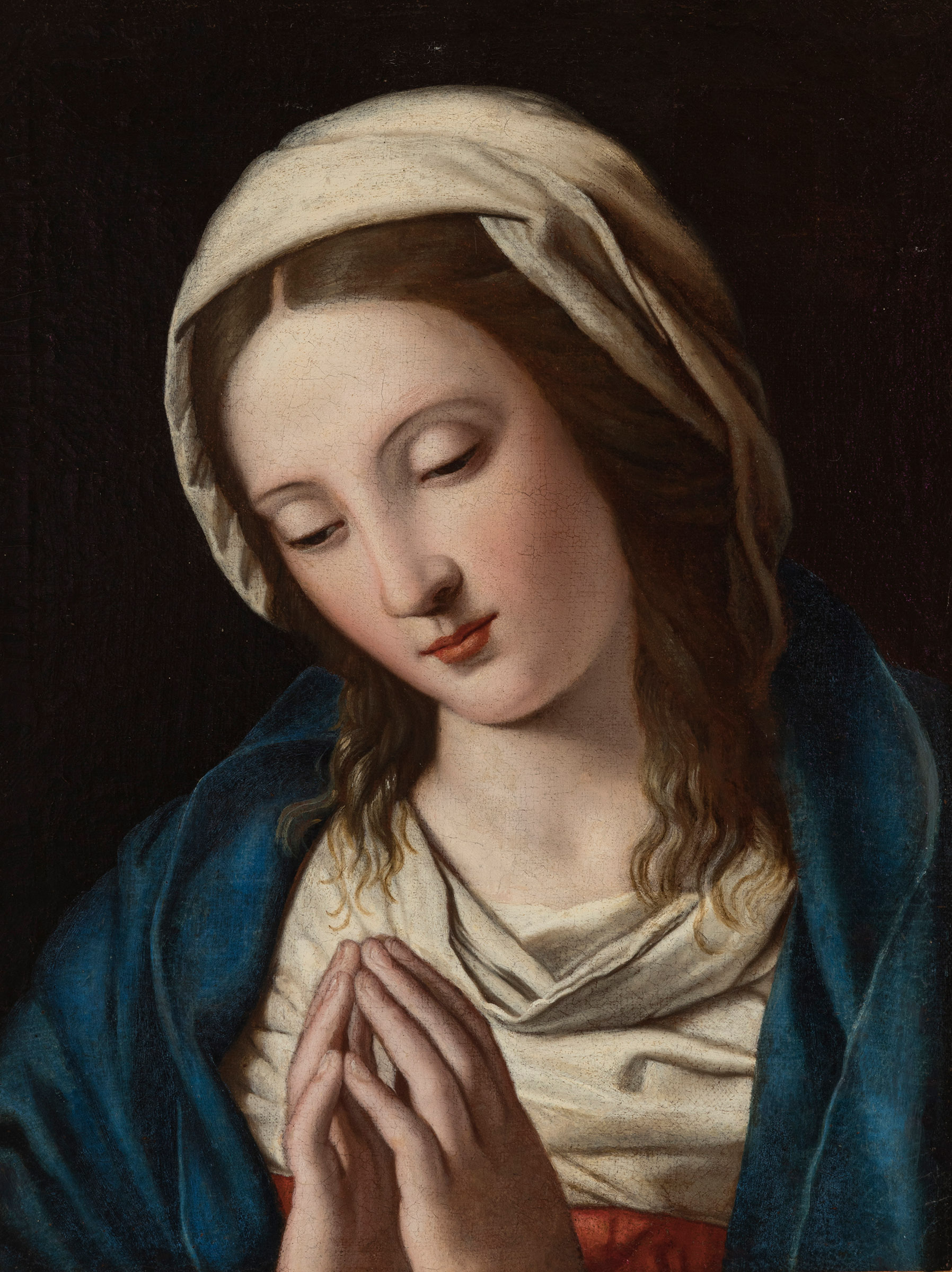 Attributed to GIOVAN BATISTA SALVI "Il Sassoferrato" (Sassoferrato, 1609 - Rome, 1685)."Madonna".Oil