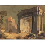 "TONINO"; ANTONIO STOM (Venice, 1688-1734)."Capriccio architettonico".Oil on canvas.The work will be