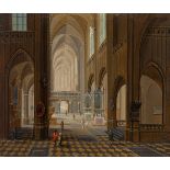 Attributed to PIETER DE NEEFS (Antwerp, ca.1578 - between 1656 and 1661)."Interior of a Church.Oil