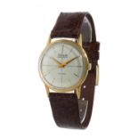 NIVADA COMPENSAMATIC unisex watch in 18kt yellow gold. White dial, with dotted numerals, sword hands