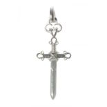GARRARD "Dagger" pendant in 18 carat white gold. With added silk cord.Whith original box.Weight: 8