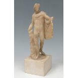 Italian school; 19th century."Apollo of the Belvedere".Carved alabaster.It presents faults.