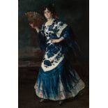 JULIO VILA I PRADES (Valencia, 1873 - Barcelona, 1930)"Gypsy woman".Oil on canvas.It has