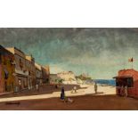 RAFAEL DURANCAMPS I FOLGUERA (Sabadell, 1891 - Barcelona, 1979)."Maritime promenade". Oil on