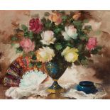 "MANCINI"; ANTONIO SELVAGGIO MANCINI (Barcelona, 1921-2008)."Composition with flowers".Oil on