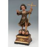 Andalusian school; late 17th century."Infant Jesus".Carved, polychromed and gilded wood.It has a