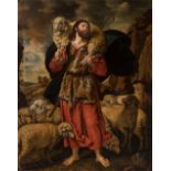 Spanish master; first half of the 17th century."The Good Shepherd.Oil on canvas.Size: 97 x 75,5 cm.