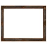 Frame; Italy, 18th century.Leaded glass and rest of brass plate on pine moulding.Damaged.