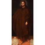 Spanish school; 19th century."Christ in Franciscan Habit".Oil on canvas.It has repainting and