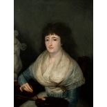 MARÍA GUADALUPE DE MONCADA Y BERRIO (Puebla, 1772- Mexico City 1840)."Self-portrait".Oil on