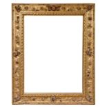 Frame; Italy, 17th century.Gilded and polychrome wood.Measurements: 138 x 100 cm (light); 180 x