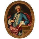 Northern Italian School, mid-18th century."Portrait of a gentleman.Oil on canvas.Re-drawn.Frame of
