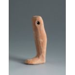 Left leg of an articulated doll. Smyrna, 4th-3rd century BC.Terracotta.Provenance: Smyrna, 1895-