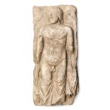 Greek relief, late Hellenistic or Roman, 1st c. BC - 2nd c. AD.Stone.Measurements: 71 x 31 x 8 cm.