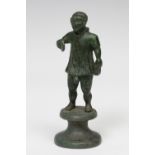 Stature of a comic actor; Rome, 1st-3rd century AD.Bronze.Well preserved.Measurements: 10 x 3.5 cm.